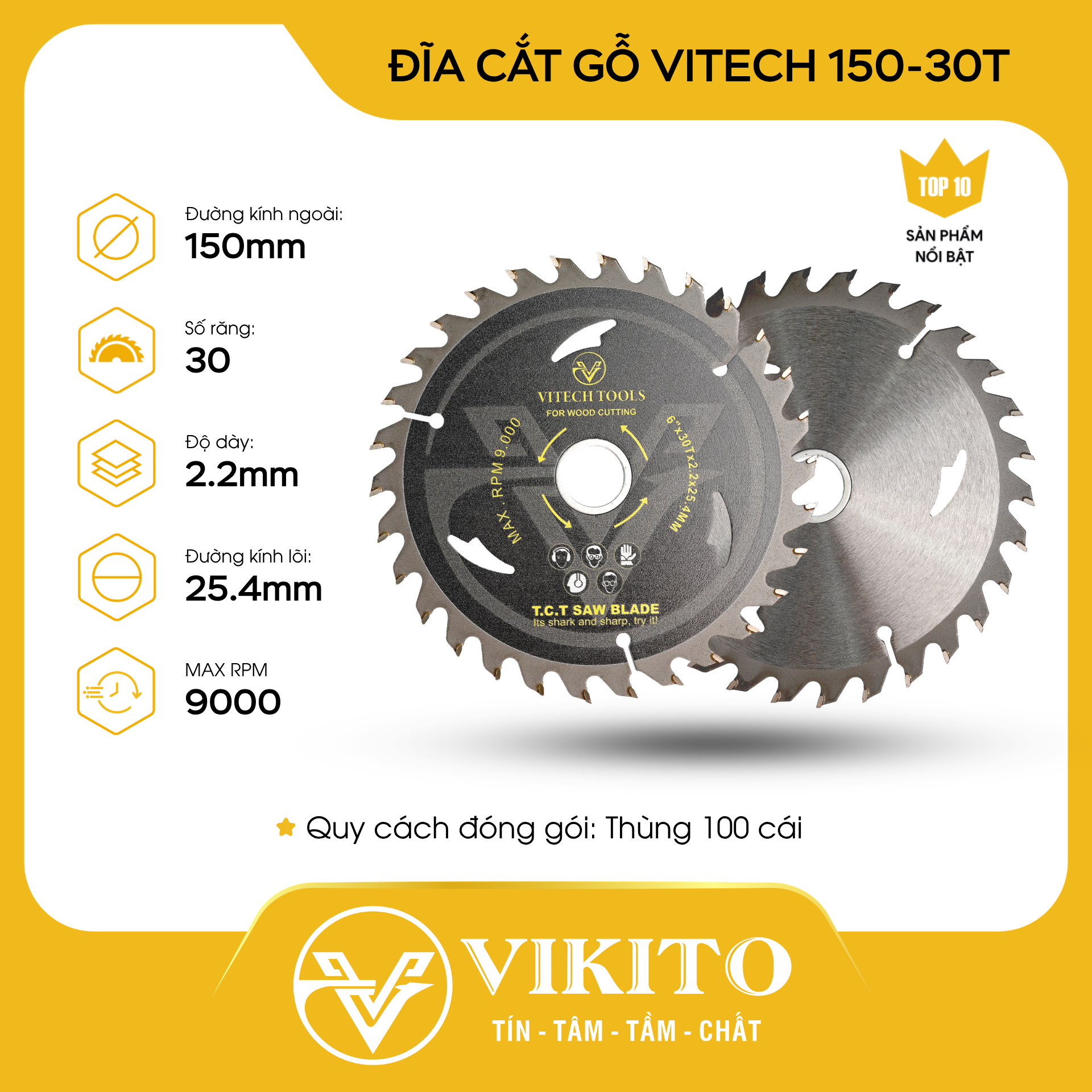 Đĩa Cắt gỗ VITECH 150-30T